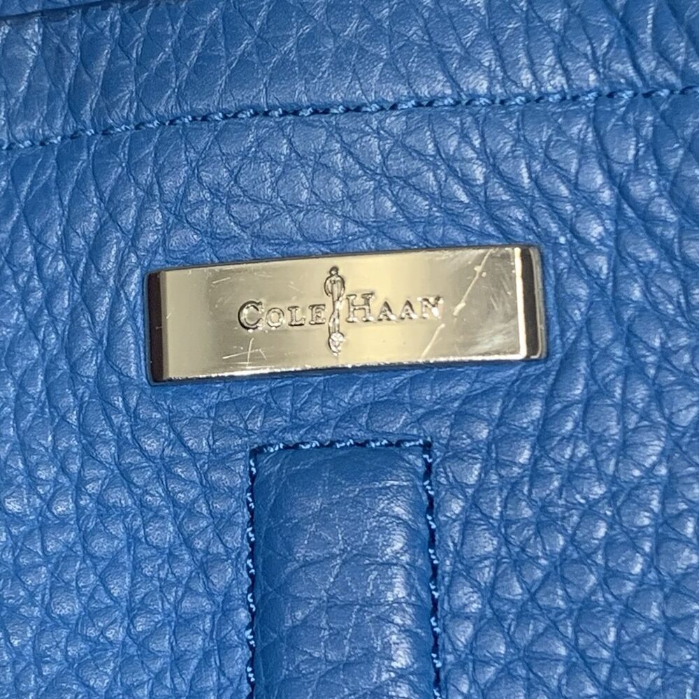 Cole Haan Village Marcy Leather Pebble Blue Tech Tote Purse Women’s - Picture 6 of 16